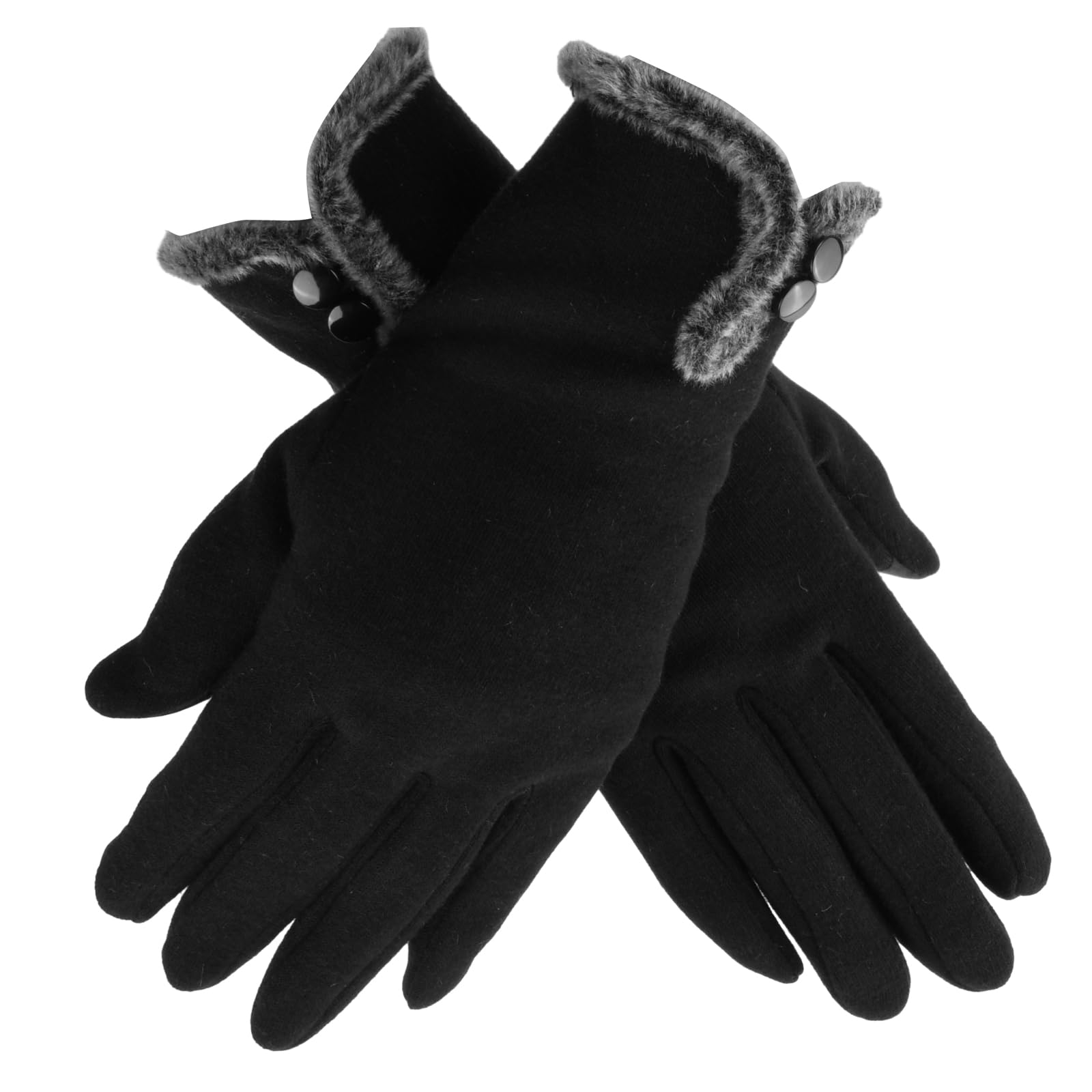 Dokpav Womens Winter Warm Gloves Touch Screen Phone Soft Warm Lined Thick Gloves Windproof for Outdoor Sports,Driving,Running,Walking (Black)