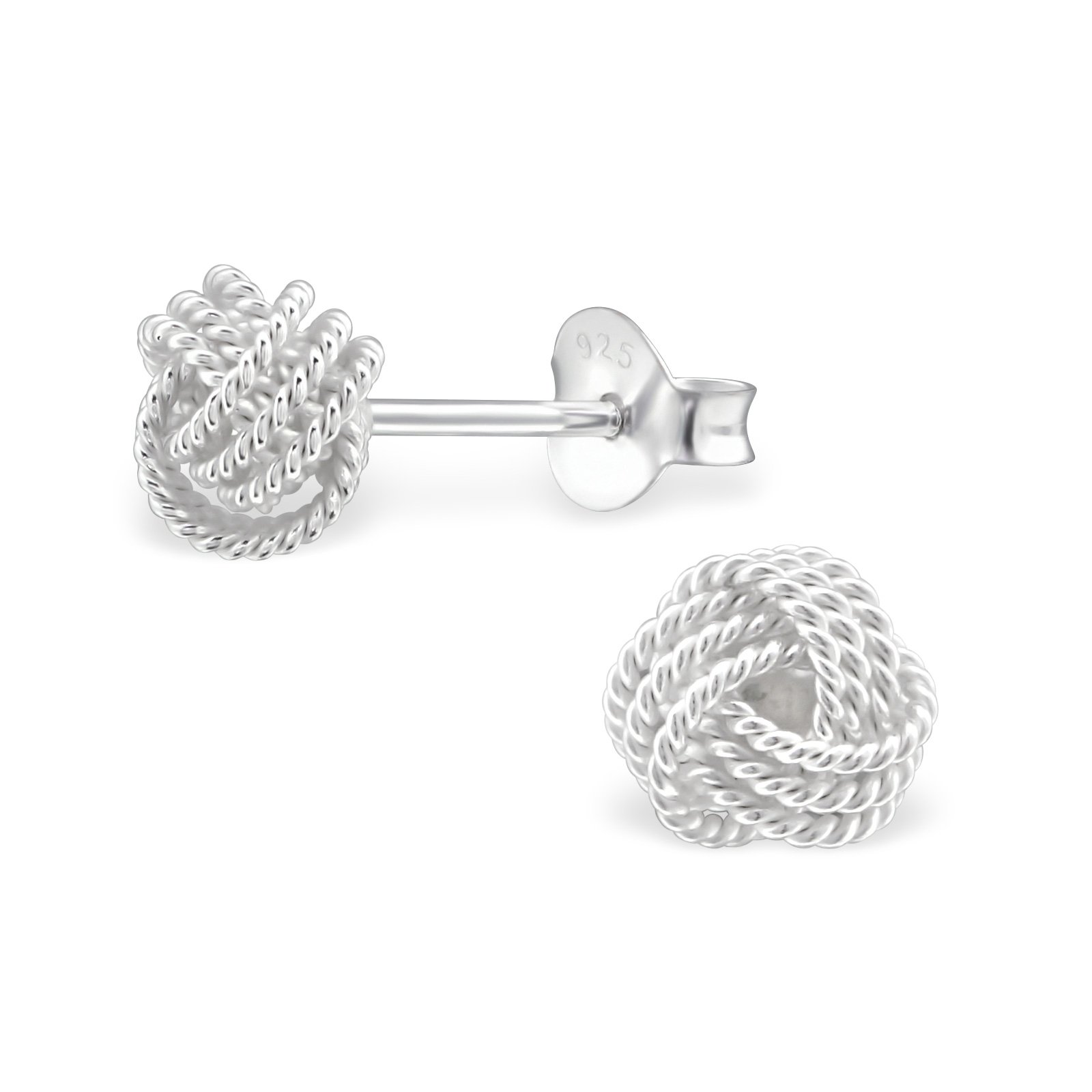 925 Sterling Silver Knot Stud Earrings for Women & Girls – Classic Everyday Jewellery with Gift Box
