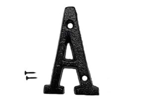 KIAOTIME Rustic House Numbers 3" Vintage Decorative Cast Iron Metal Alphabet Letters Wall Sign Hanging Address Name Sign Letter 'A'