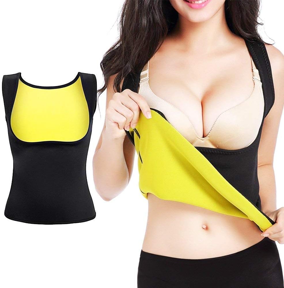 ARAMANTO Women's Hot Sweat Sauna Neoprene Vest Workout Tank Waist Trainer Corset for Weight Loss Body Shaper Compression Trimmer Tummy Fat Burner Shirt Exercising Slimming Top Prime.
