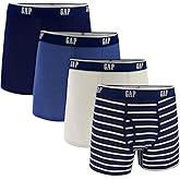 GAP Men's Underwear Boxer Briefs - Breathable Modal Fabric, No-Roll Waistband, Pack of 4 - Blue XX-Large