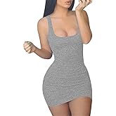 GOBLES Women's Casual Summer Sleeveless Mini Sexy Bodycon Tank Club Dress