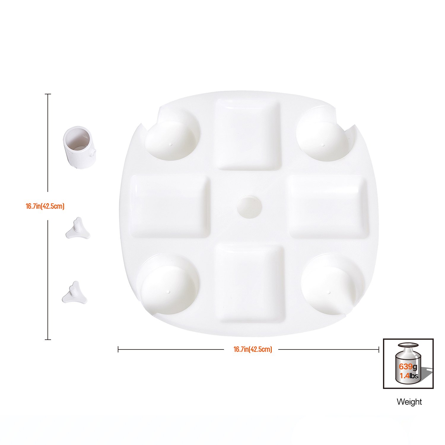 WeJoy Portable Beach Umbrella Table with 4 Cup Holders