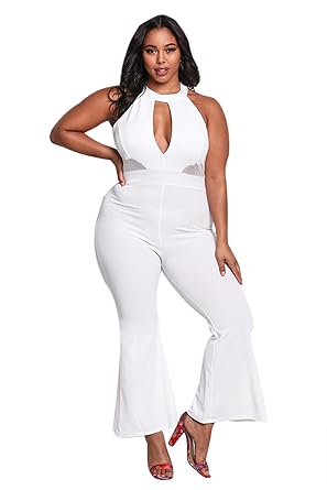 amazon white plus size jumpsuit