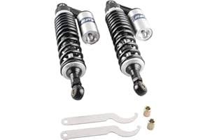 GZYF 13.5" 340mm Universal Motorcycle Rear Shock Absorbers Suspension for HONDA, for Yamaha, for Suzuki, for Kawasaki ATV Go Kart Quad Dirt Sport Bikes,Black Silver