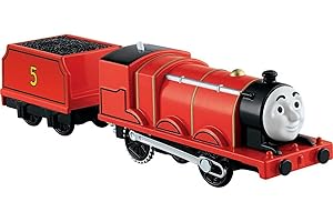 MATTEL Thomas & Friends Motorized Toy Train James Battery-Powered Engine with Coal Car for Preschool Pretend Play Kids Ages 3+ Years