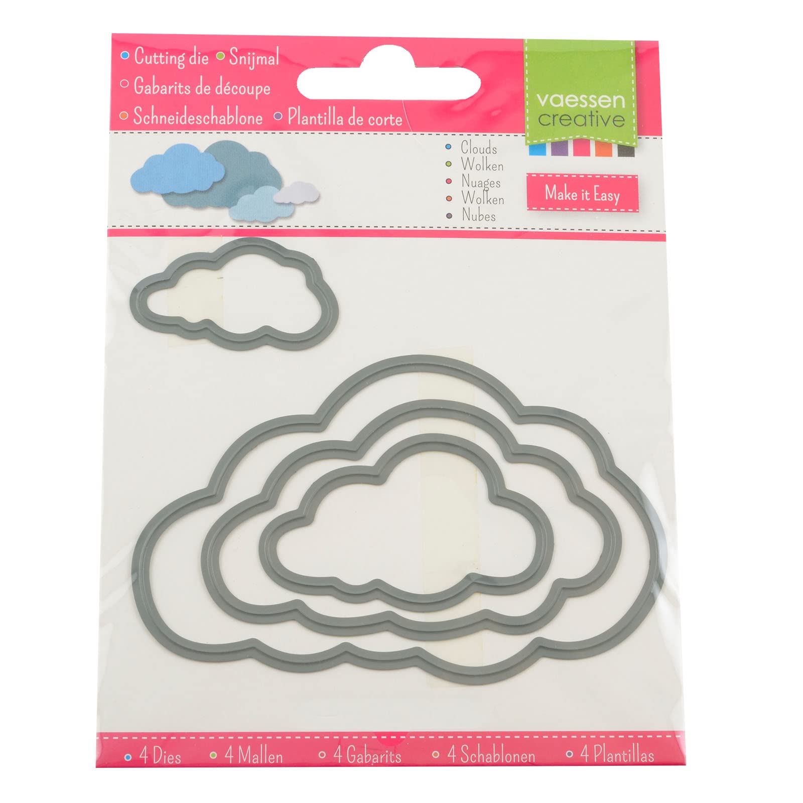 Vaessen Creative Clouds Shape Cutting Dies, Metal, Grey, One Size