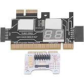 Motherboard Diagnostic Test Card, PCIe LPC Mini PCIe | 13 LED CPU DRAM VGA PCH Status, Adapter Cable &amp; Kit, ASUS Gigabyte ASRock Boards, Keychain Portable Design