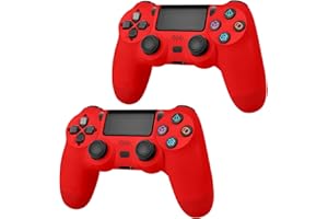 SANGDER PS4 Controller 2 Pack,Compatible with PS4/Slim/Pro/PC,Wireless Controller with 3.5mm Audio Jack/Dual Vibration/6-Axis Motion Control/Touch Pad(Magma Red)