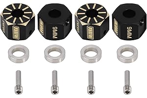 INJORA Wheel Hex Hub Black Coating Brass Wheel Adapter for Axial SCX10 PRO SCX10 III UTB10 Capra Upgrade 1/10 RC Crawler（9mm）
