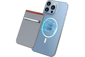 imluckies Magnetic Wallet for iPhone Magsafe, Double Stretchy Fabric Pocket Wallet, Magnet Credit ID Card Wallet Holder for iPhone 15 Pro Max / 15 Pro / 15 Plus / 15/14/ 13/12 Series Mini, Grey