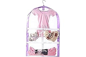 TUYUU Clear Kids Garment Bags,1 Pack Garment Bag For Dance Costumes With Pockets,Foldable Garment Bags For Hanging Clothes Travel Storage,Dance Garment Bags For Dancers.35" Garment Dance Competition Bag