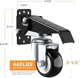 SOLEJAZZ Workbench Caster Kit 300KG Heavy Duty Retractable Wheels 4 Pack Steel view 3