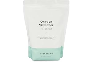 Clean Mama Natural Oxygen Whitener and Stain Remover - Color-Safe Natural Bleach Alternative - Plant-Derived Oxygen Powder, Whitens & Brightens Whites and Colors - Sweet Mint, 2.53 lbs
