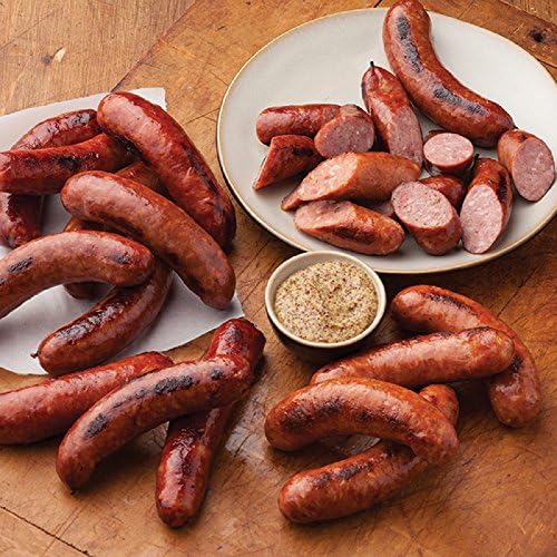 Gourmet Foods, Griller's Special, 1 lb. Smoked Bratwurst 1 lb Cheddar Bratwurst 1 lb. Polish-Style Sausage 1 lb. Andouille Sausage 8.5 oz. German-Style Mustard