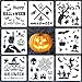 8 Pack Halloween DIY Decorative Stencils Set Halloween Stencils for Painting on Wood,Airbrush and Walls Art