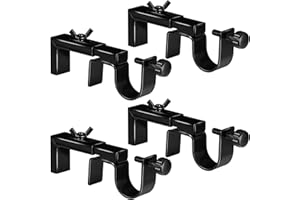 STRDFEVE 4 Pack Adjustable Curtain Rod Bracket Attachment for Outside Mounted Blinds,Fit for 1.3 - 2 inches Wide Track,No Drill Curtain Rod Holder for Externally Mounted Blinds Drapery Rods