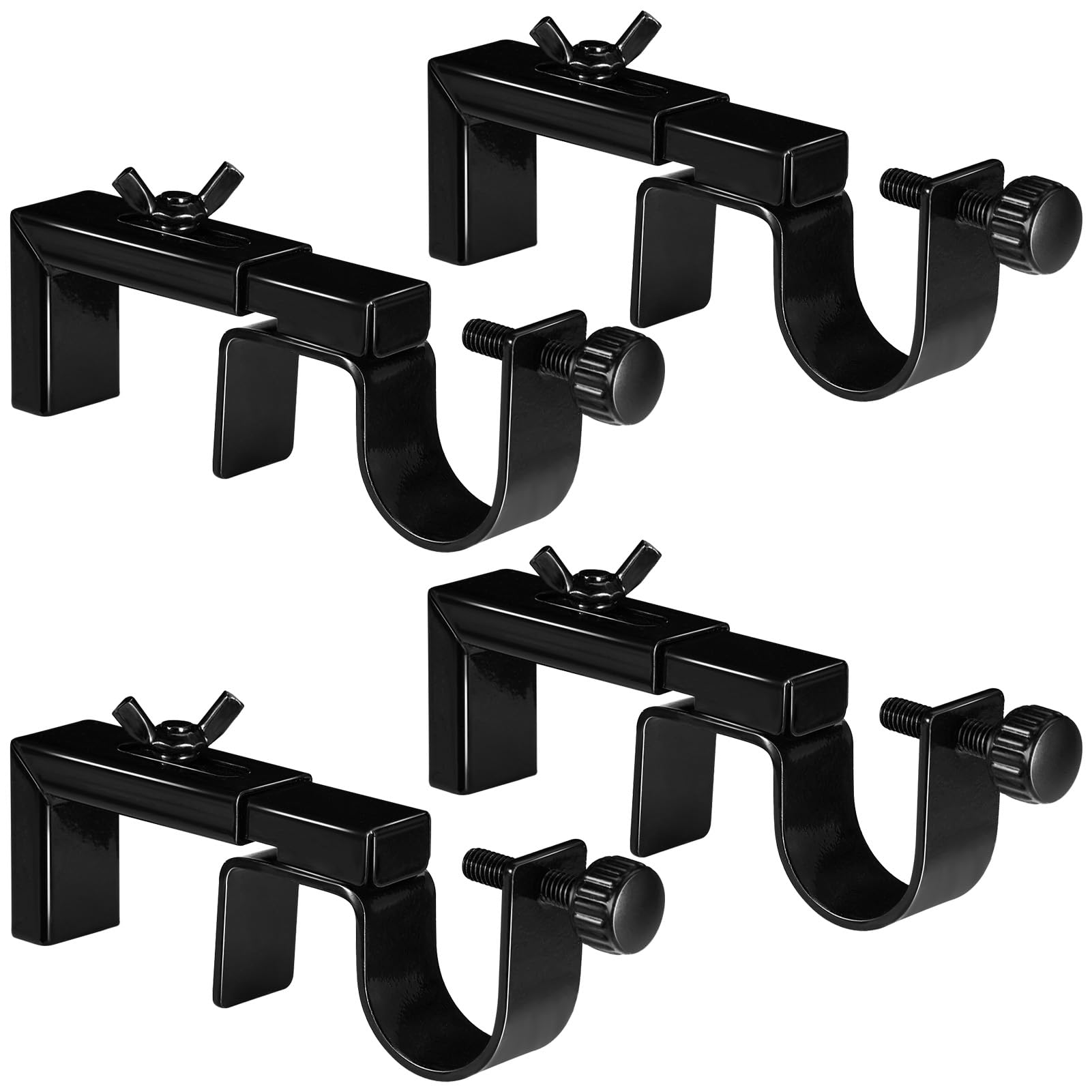 Photo 1 of 4 Pack Adjustable Curtain Rod Bracket Attachment for Outside Mounted Blinds,Fit for 1.3 - 2 inches Wide Track,No Drill Curtain Rod Holder for Externally Mounted Blinds Drapery Rods
