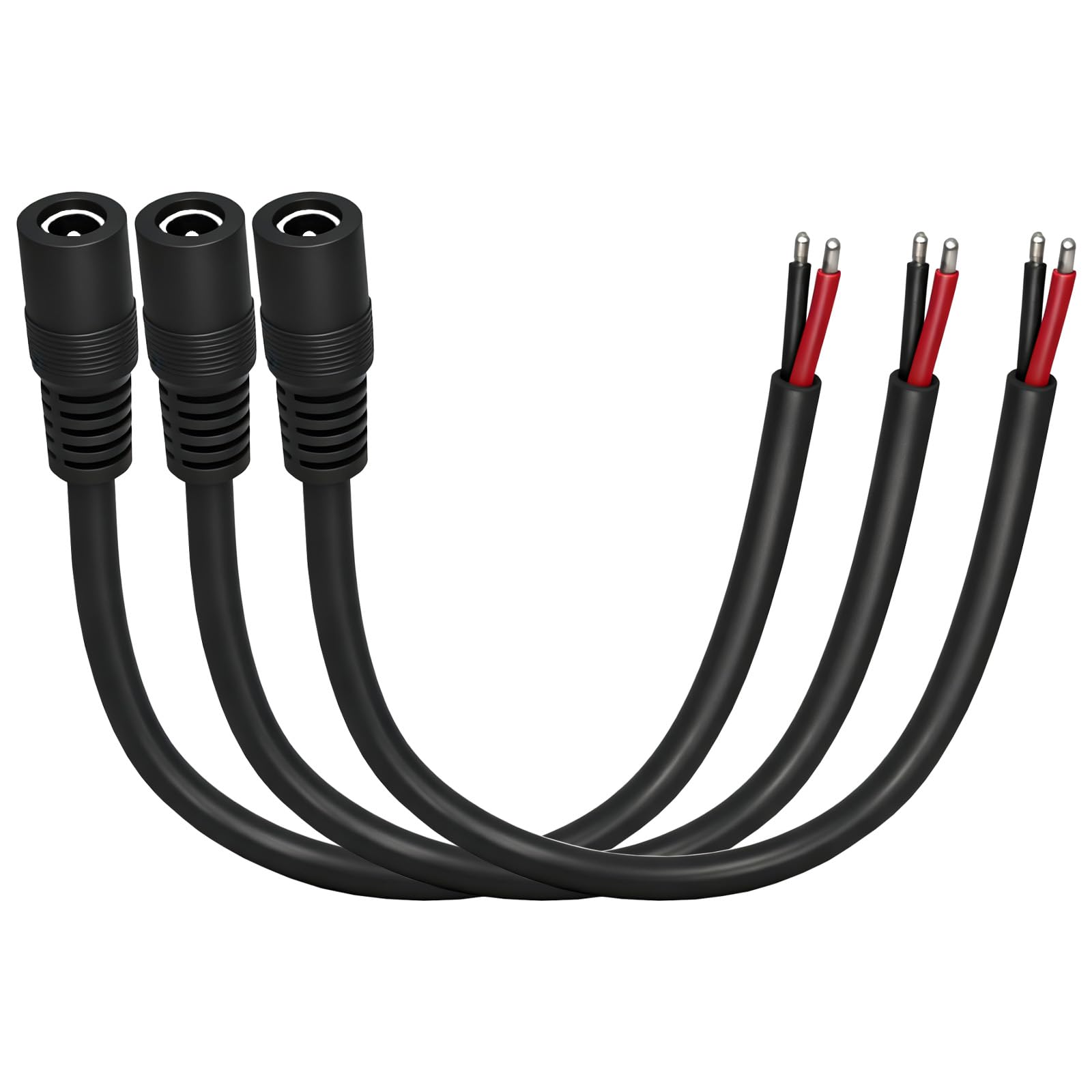 Photo 1 of 0.8ft 16AWG DC5521 Power Terminal Cable, DC 5.5mm×2.1mm Female Barrel Jack Connector, for CCTV Surveillance Camera, DVR, LED Light Strips, and Other DIY Power Cable Repairs,3-Pack