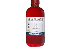 Sirius Metals True Colloidal Gold (50 ppm) - 99.99+% Purity - 250 mL (8.45 Fl Oz) in a Clear BPA-Free Plastic Bottle, 1 count