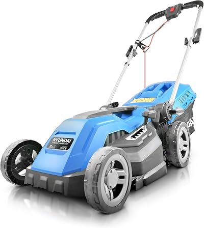 Hyundai 15 in Electric Lawn Mower 1600W Rear Roller Mulching 40 L Bag 10m Cord