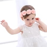 VEGCOO 4 Pcs Baby Girl Headbands Grosgrain Ribbon Faux Leather Stars Pink view 7
