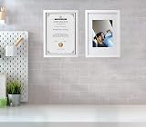 YiPinYin White A4 Picture Frames Set of 3 with A5 Mounts Bevel Cut Gallery view 4