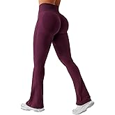 YEOREO Women's Mini Flare Workout Butt Lifting Hidden Scrunch Seamless Yoga Legging Pants