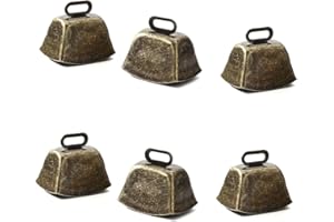 Naisfei 6 Pcs Cow Horse Sheep Grazing Copper Bells, Vintage Cowbell Horse Call Bells Horse Bell Sheep Bells Small Bells for C