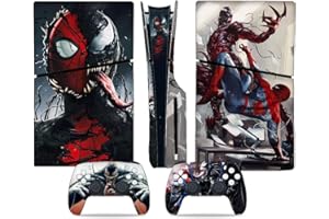 Toxxos PS5 Slim Disc Edition Skin - Slim Disc Edition Console and Controller Accessories Cover Skins PS5 Controller Skin Gift ps5 Skins for Console Full Set PS5 Skin Spider Venom