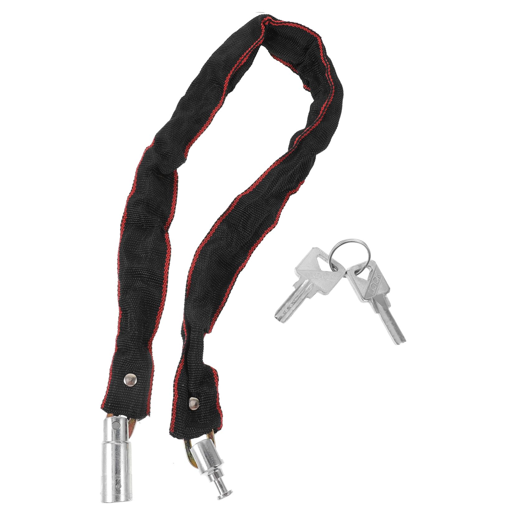 LIOOBO 1Pc Bike Chain Lock Bicycle Lock Heavy Duty Braided Stainless Steel Lock with Key