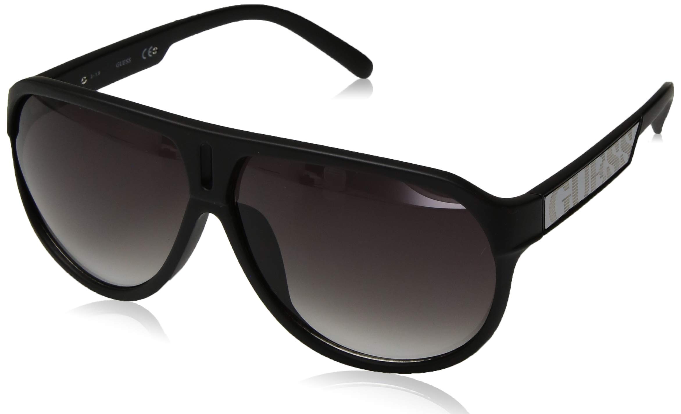 GUESS Men’s Acetate Round Aviator GU6729 Aviator Sunglasses, MBLK-35, 64 mm
