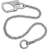 Ahiller Punk Stainless Steel Wallet Chain for Men Women,Heavy Duty Key Chains with Double Locking Security Key Carabiner Clip
