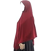 Zippered Instant Hijab for Women, Muslim Prayer Scarf, Long Scarves, Islamic Khimar Ramadan Head Scarf for Girls
