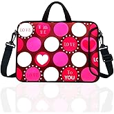 10-Inch Laptop Shoulder Bag Sleeve Case with padded handle for 9.6” 9.7" 10" 10.1" 10.5" Ipad/Netbook/Tablet/Reader (Red Heart)