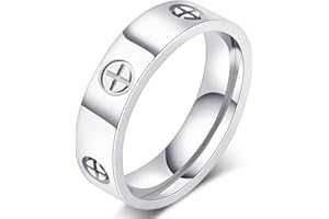 AmorArtSky Love Ring 18k Gold Silver Rings ：Friendship Ring With Screw Design Inlay Cubic Zirconia Stainless Steel Wedding Promise Bands Jewelry Mother's Day Birthday Gifts for Women, Size 6-10