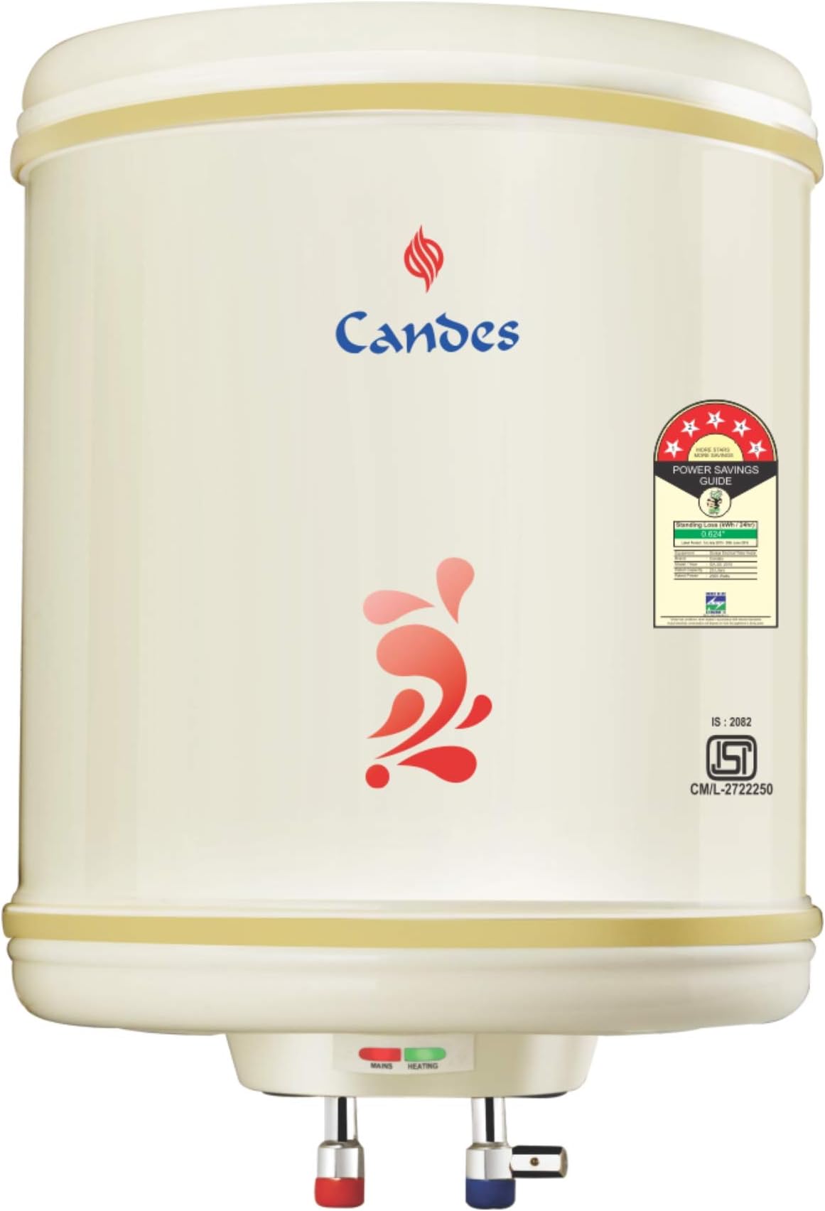 Candes Storage Electric Water Heater (Metal,Stainless Steel Tank, 25 LTR)