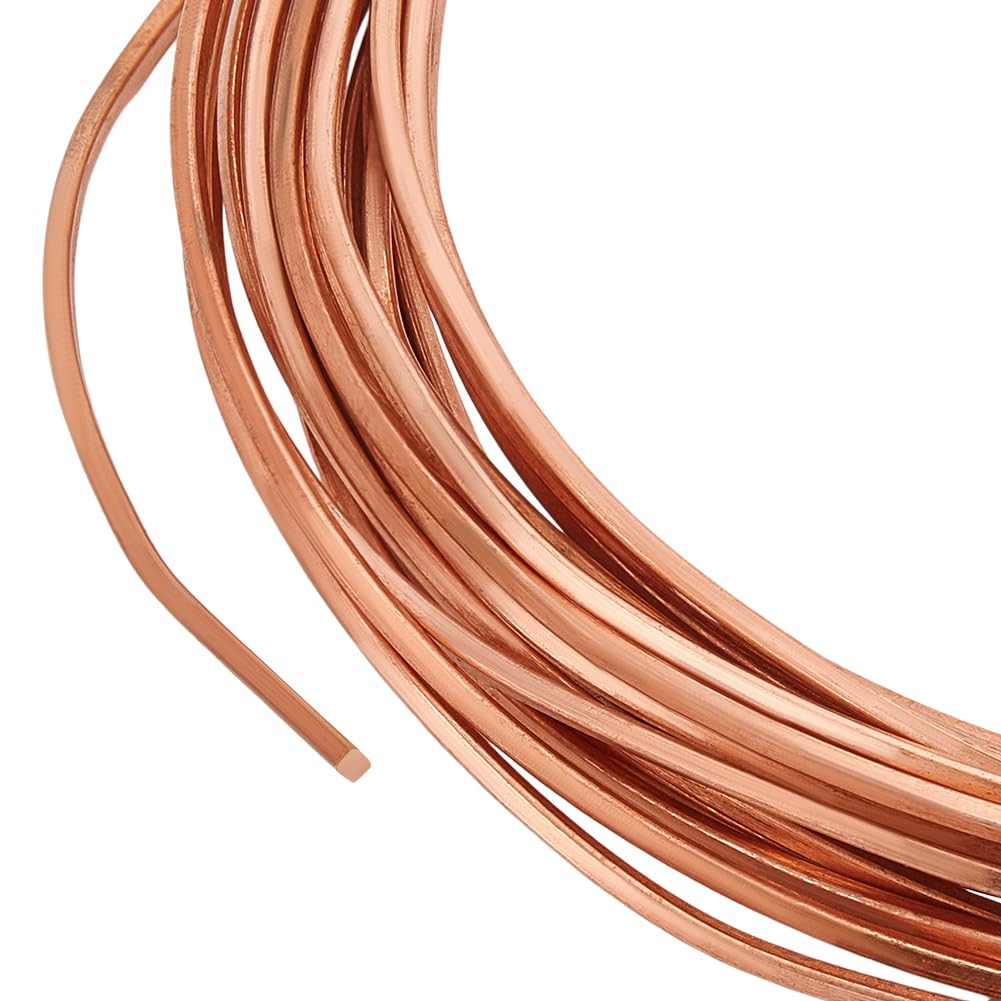 BENECREAT 6m/19.7Ft Square Copper Wire, 1.3mm/16 Gauge Pure Copper Wire, Craft Wire for Jewelry Making, Gem Metal Wrap, Garden, Sculpting, Armature, Half Hard