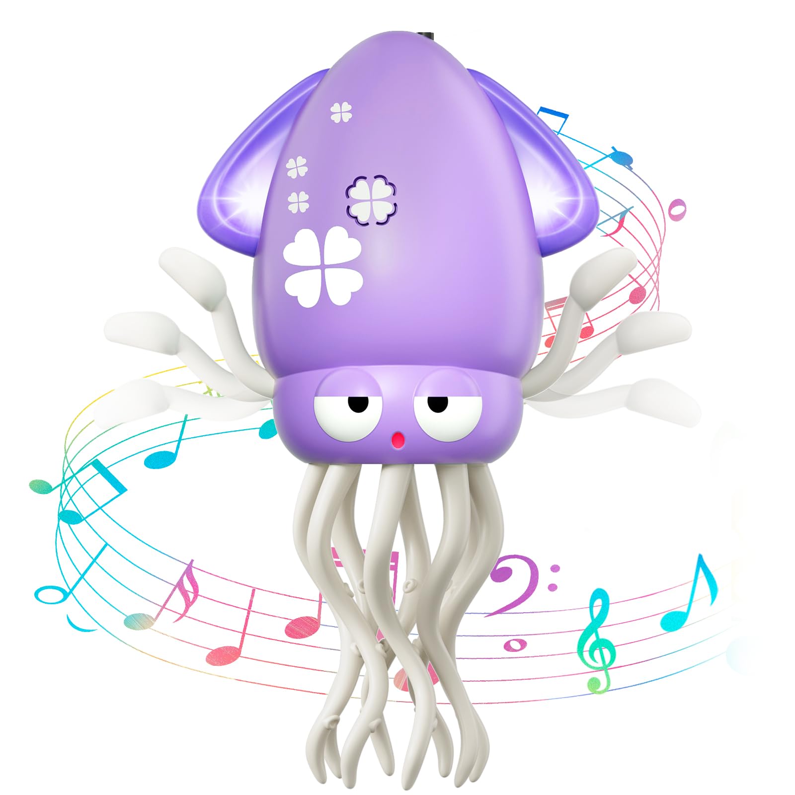 MACALOCA Dancing Octopus Toy, Funny Electric Dancing Squid Toys with LED & Music, Crawling Octopus Tummy Time Toys forfor 3 4 5 6 7 8 Year Old Kids Boy Girl Birthday Gifts, Purple