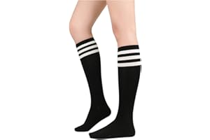 Century Star Knee High Striped Socks for Women - Long Thin Tube Sports Thigh High Socks Tall Stockings