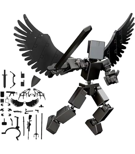 Titan 13 Action Figure, 3D Printed Dummy Robot 13 Action Figures Set | Assembly Completed, Multi-Jointed Movable Robot Action Figures Include a Hat, Cloak, and 12 Types of Weapons for Role