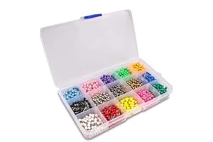 Yalis Push Pins Marking Map Tacks 1/8-Inch Plastic Beads Head, 15 Assorted Colors, 1500-count