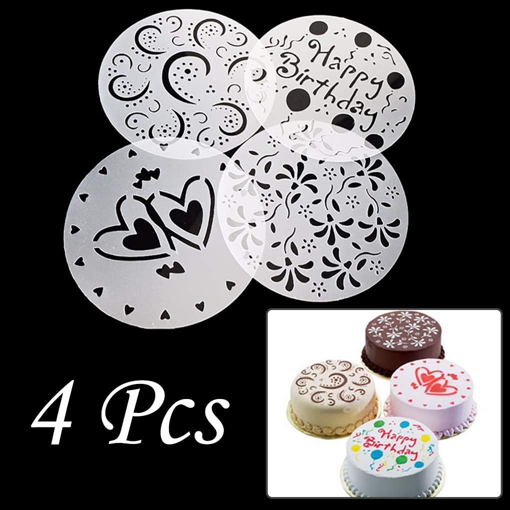 Lot De 4 Pochoirs En Forme De Cœur Pour Decoration De Gateau Danniversaire Cuisine Maison Pochoirs A Gateaux Schoolofbabywearing Com