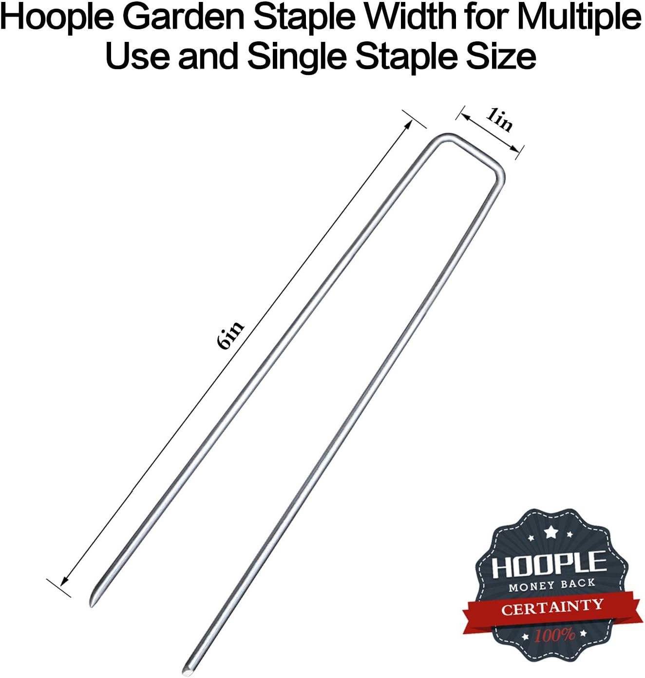 6'' 11 Gauge 100 Pack Heavy Duty U-Shaped Securing Stakes Pins Spikes - Sod Fence Staples for Anchoring Weed Barrier and Landscape Fabric, Netting, Irrigation Hoses, Ground Mat, More Applications : Home Audio & Theater