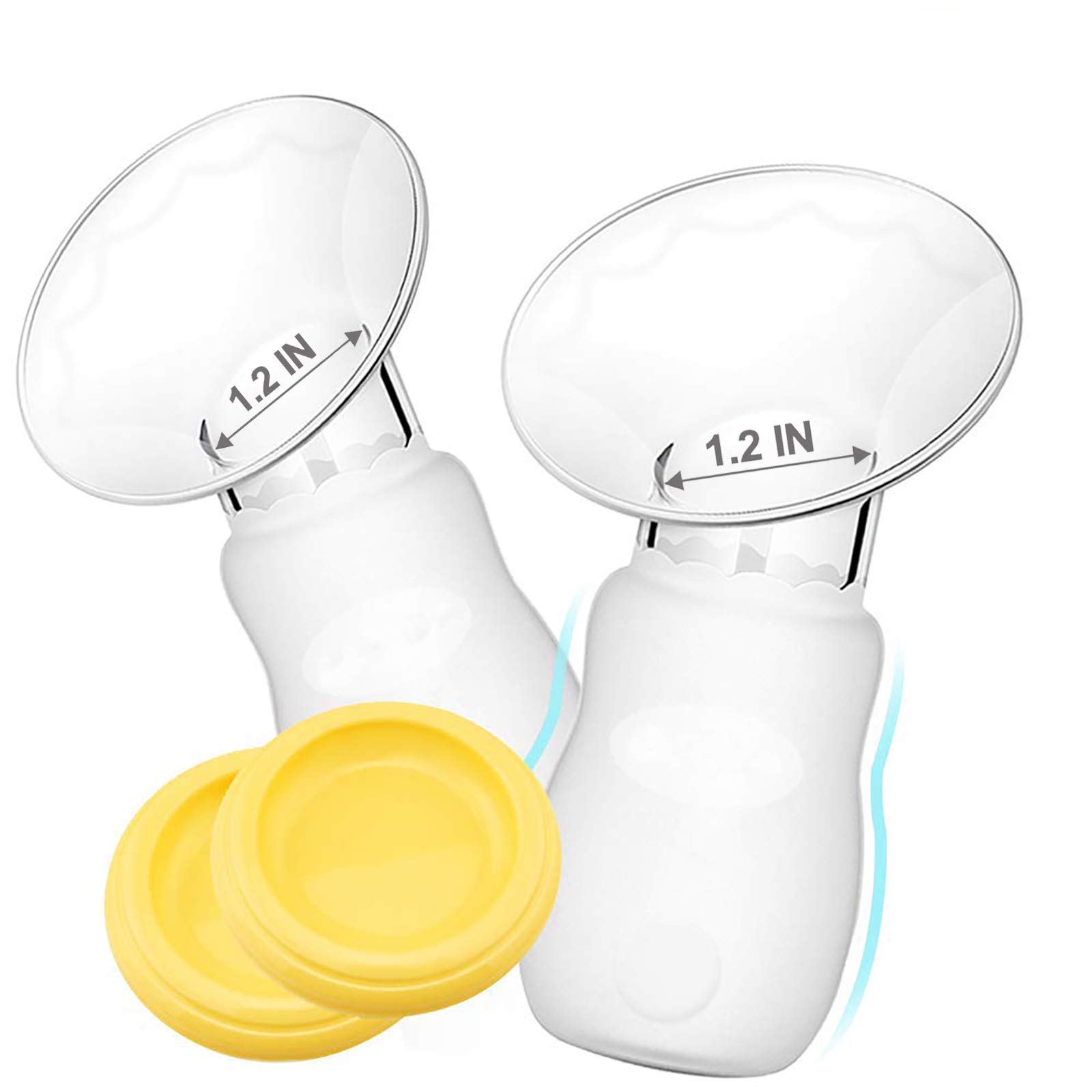 Photo 1 of 2 Pack Silicone Manual Breast Pump with Protective Lid, 100% Food Grade Silicone, Whole Shaped Technology, BPA-Free(Yellow)