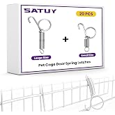 SATUY 20Pcs Pet Cage Door Spring Latches, Small &amp; Large Sizes | Heavy-Duty Metal Finger Hooks for Rabbit, Cat, Dog, Parrot, Guinea Pig, Bunny Small Animal Cage Door Fixing
