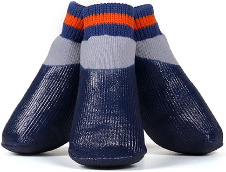 Lymenden Anti-Slip Dog Socks,Waterproof Paw Protectors with Straps Traction Control for Indoor & Outdoor Wear, 4pcs