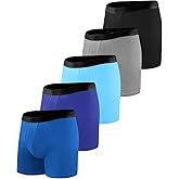 BEENIUBEE Incontinence Underwear for Men 150ML Absorbent Washable Reusable Heavy Flow Bladder Cotton Leak Proof Protective Boxer Briefs 5 Pack (Multicolor01, Large)