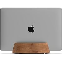 HumanCentric Vertical Laptop Stand in Black Walnut Wood, Upright Adjustable Holder and Dock, Laptop Vertical Stand Fits MacBo