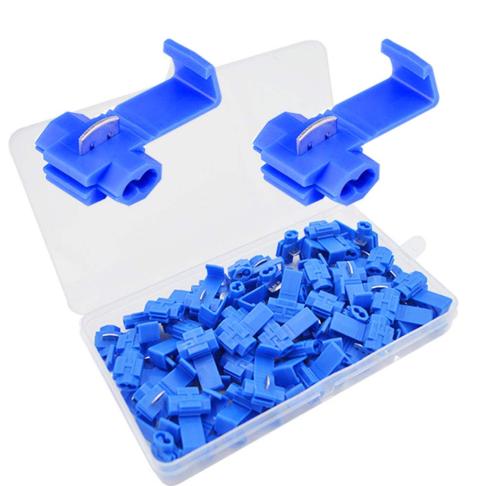 Senven 60Pcs Scottish Lock Wire Quick Connector Terminal, Wire Connector, Quick Connector Branch Connector - 60Pcs Blue